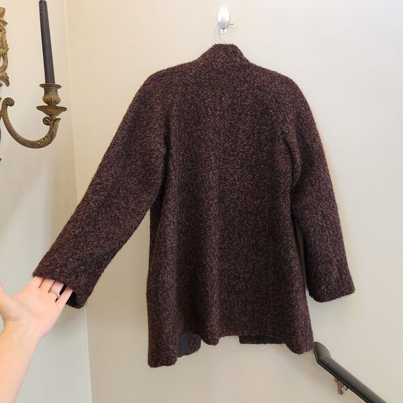 Coldwater Creek Womens M Brown Tweed Wool Blend Heavy Peacoat Jacket Academia - Picture 9 of 9